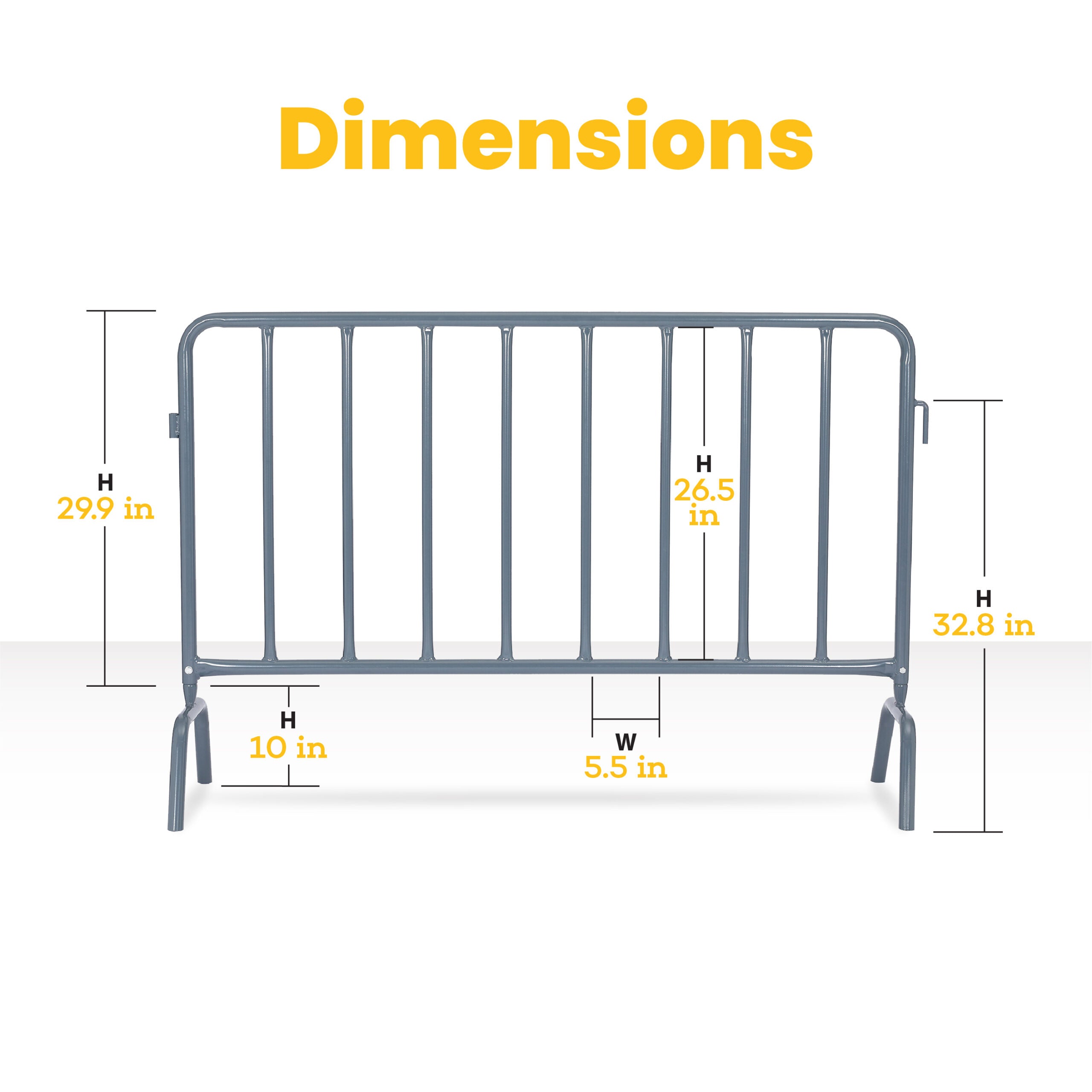 Interlocking Steel Barricade, Pack of 4
