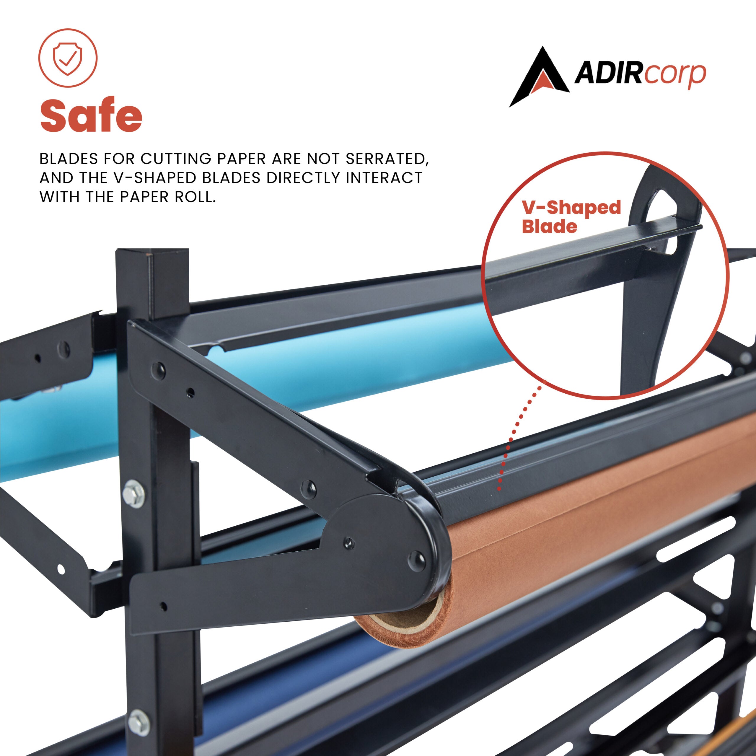 AdirKids 8 Roll Capacity Craft Paper Classroom Horizontal Paper Roll Dispenser