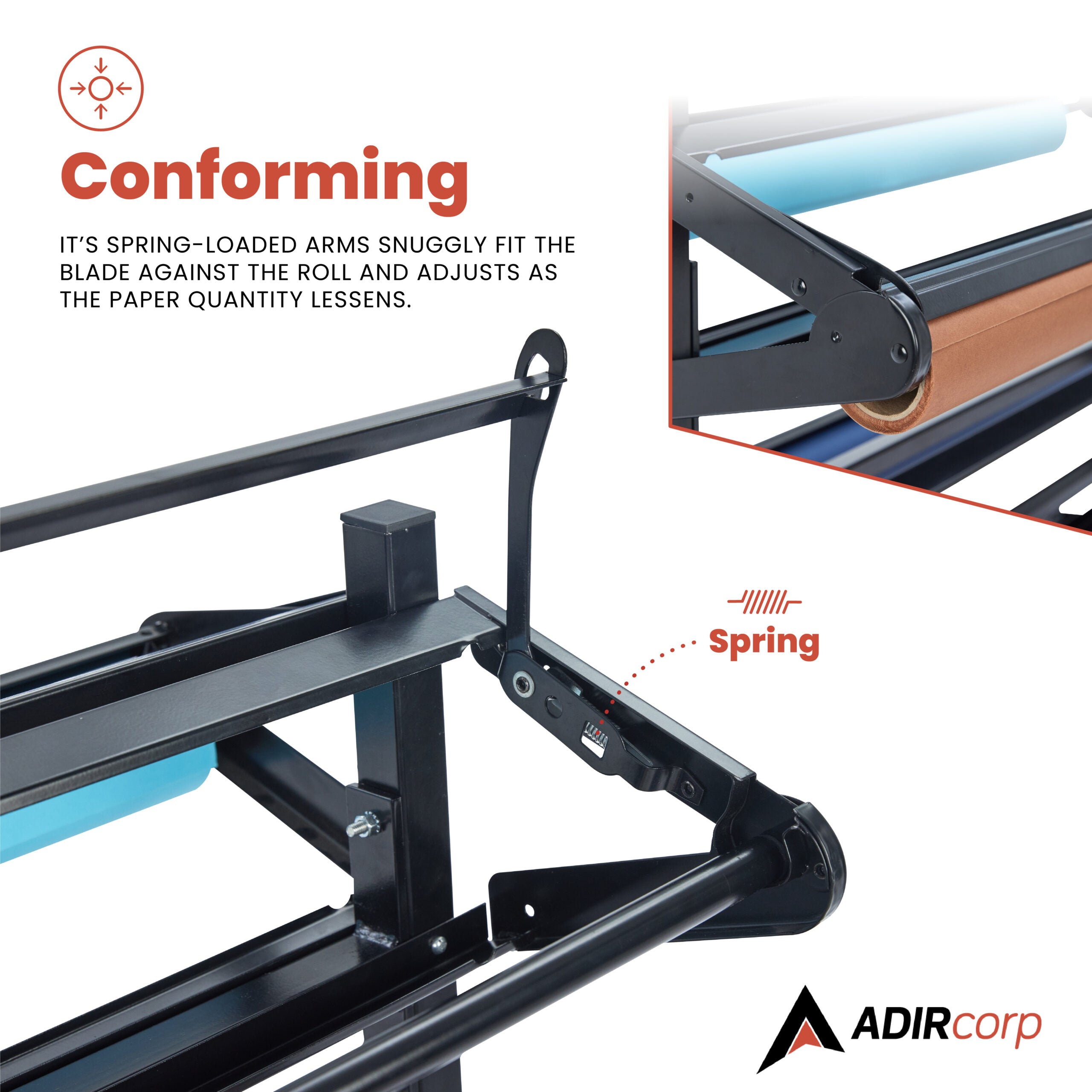 AdirKids 8 Roll Capacity Craft Paper Classroom Horizontal Paper Roll Dispenser