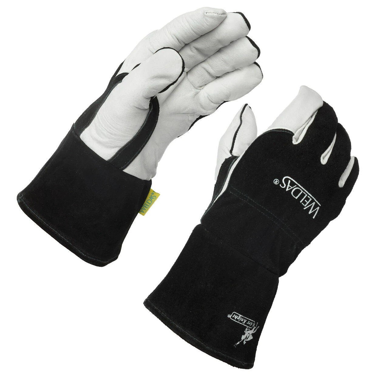 Fully Lined MIG Gloves, 4" Cuff, Pearl/Black, Large