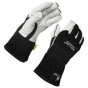 Fully Lined MIG Gloves, 4" Cuff, Pearl/Black, X-Large