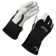 Fully Lined MIG Gloves, 4" Cuff, Pearl/Black, XX-Large