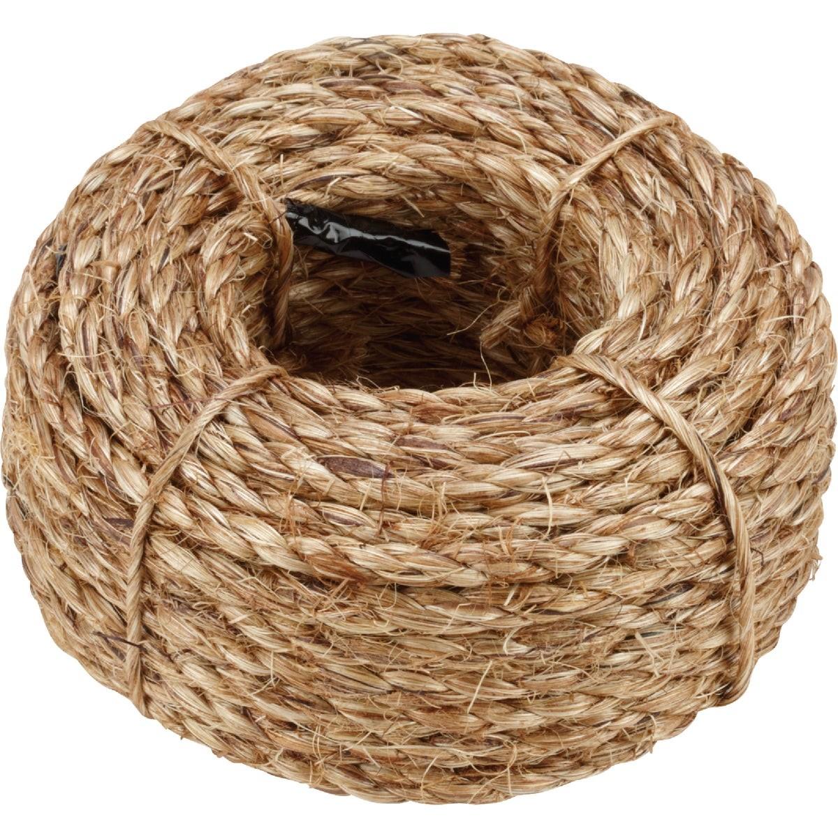 Rope, 1/4 In. x 50 Ft. Natural Twisted Manila Fiber Packaged Rope