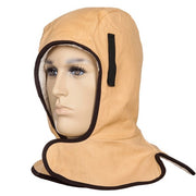 Winter Liner, Heavy Duty, Tan, Twill Outer, Sherpa-lined, full neck with extra large neck flap, for severe cold protection