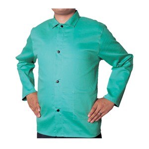 Alliance COOL FR Cotton Jacket, Color: Green, Size: Large with 30" sleeves, Type: For the economical consumer, Style: Four snap front