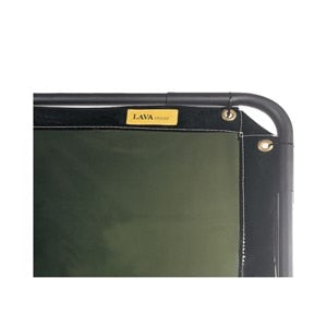 Alliance Low-Visability Welding Screen, Size: 6'x8', Type: Low Transparency, Color: Dark Green - Safety Orange, Material: Specially formulated Vinyl 16 mil (0.4mm) thick with 12" Interval grommets & Dupont Kevlar stitching. There is No ETA