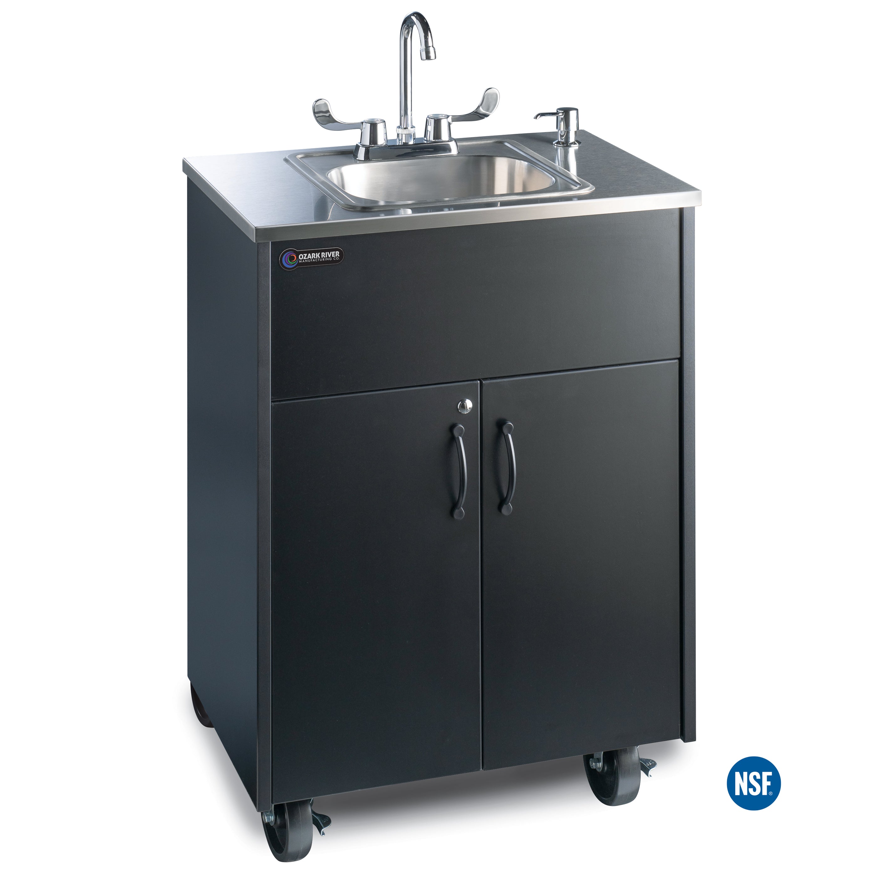 Premier S1 Portable Sink - Black/Stainless Top - 26"W x 17.75"D x 37.5"H