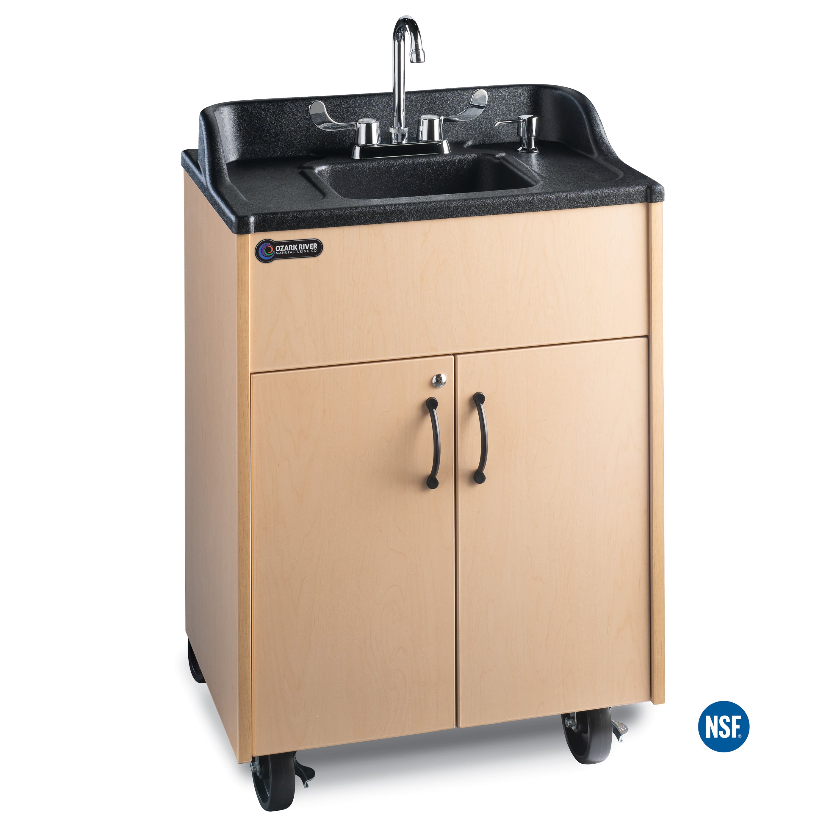 Premier Maple Portable Sink - Maple Finish/ABS Top  - 26"W x 17.75"D x 40.25"H