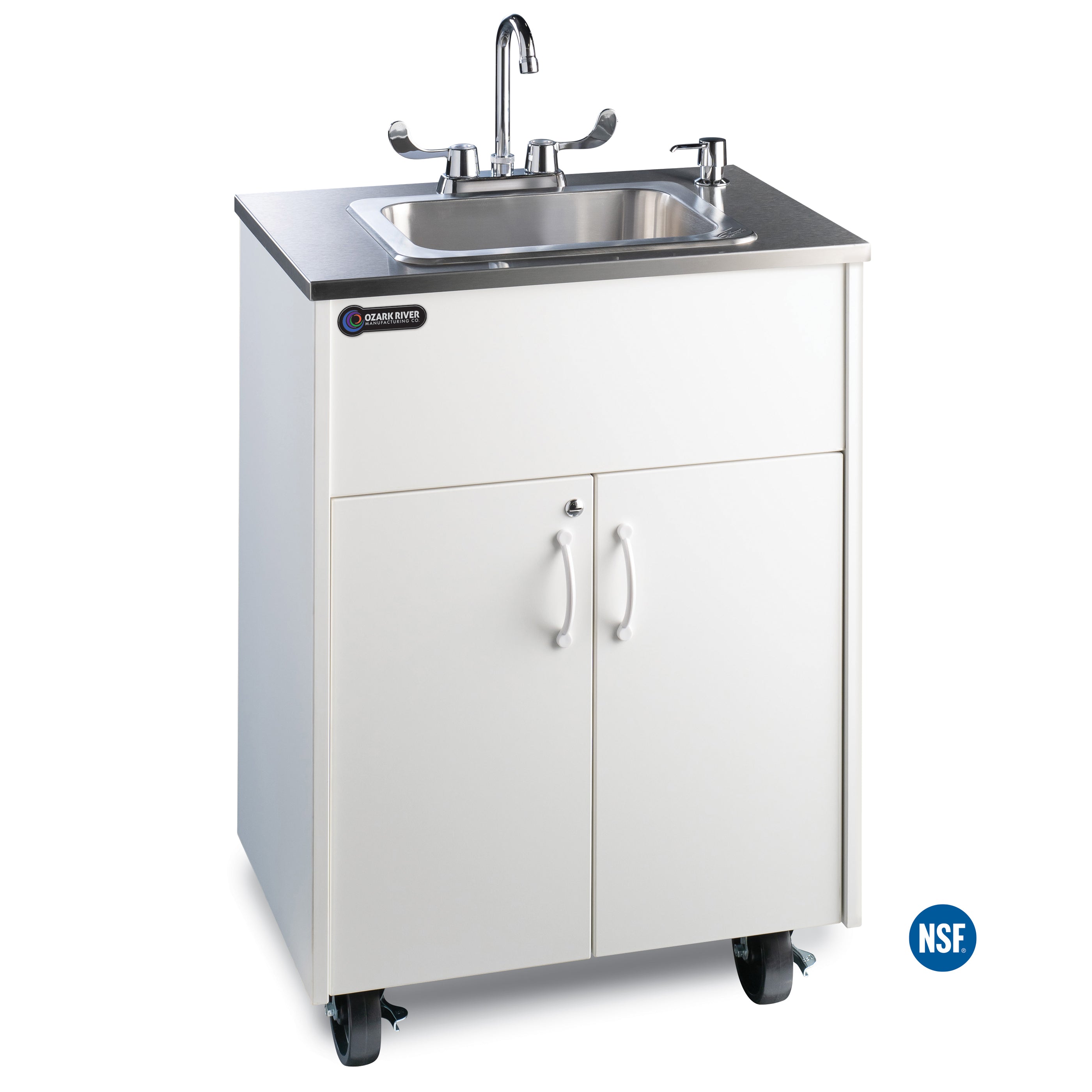 Premier S1D Portable Sink - White/Stainless Deep Basin - 26"W x 17.75"D x 37.5"H