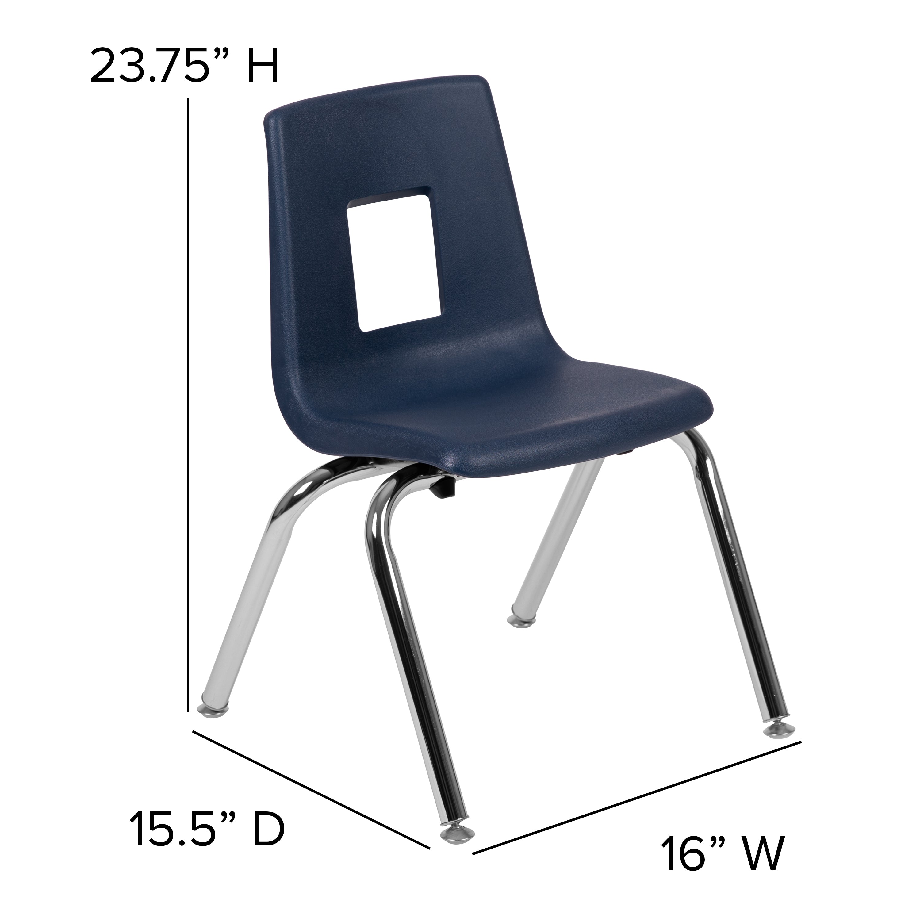 Mickey Advantage Navy Student Stack School Chair - 14-inch