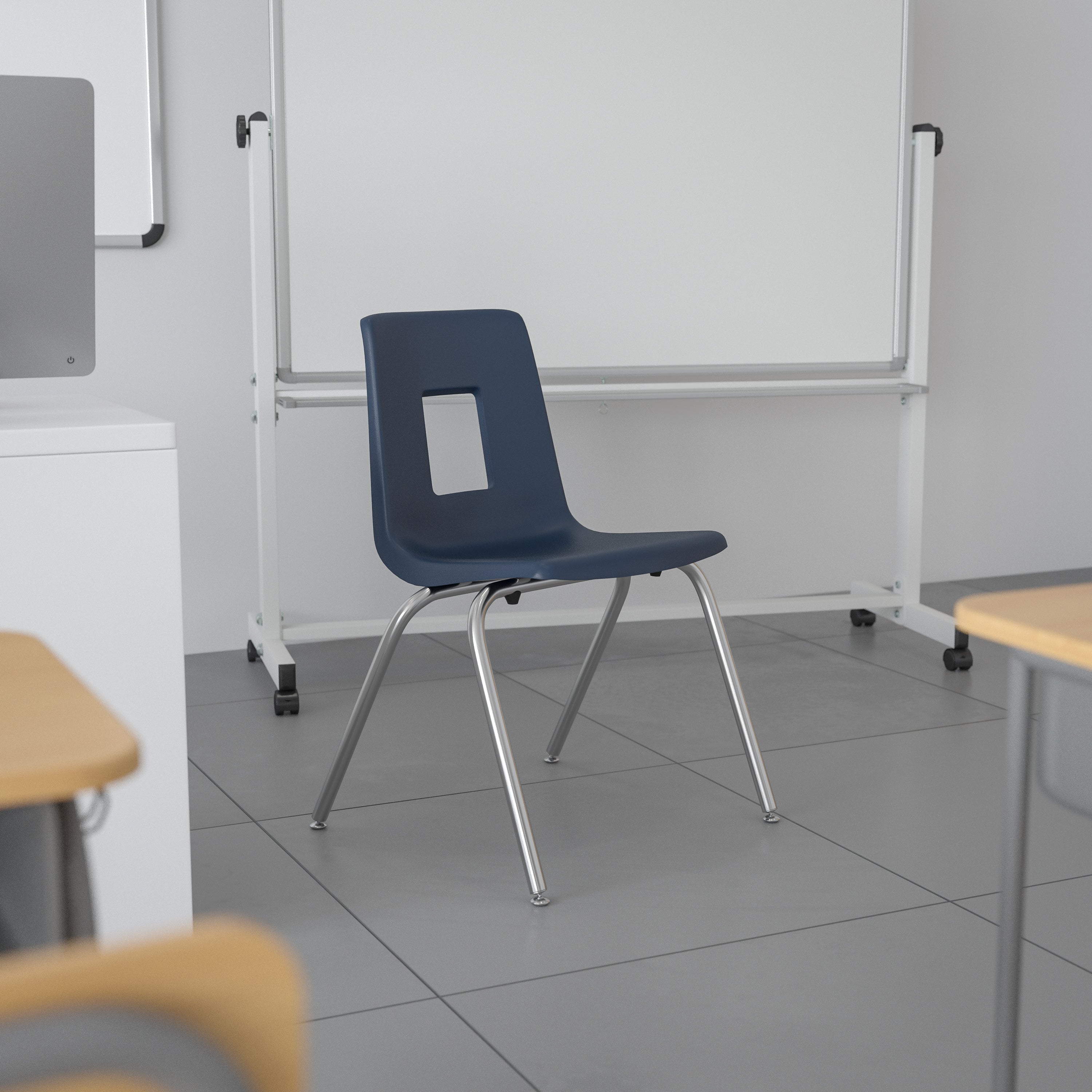 Mickey Advantage Navy Student Stack School Chair - 16-inch