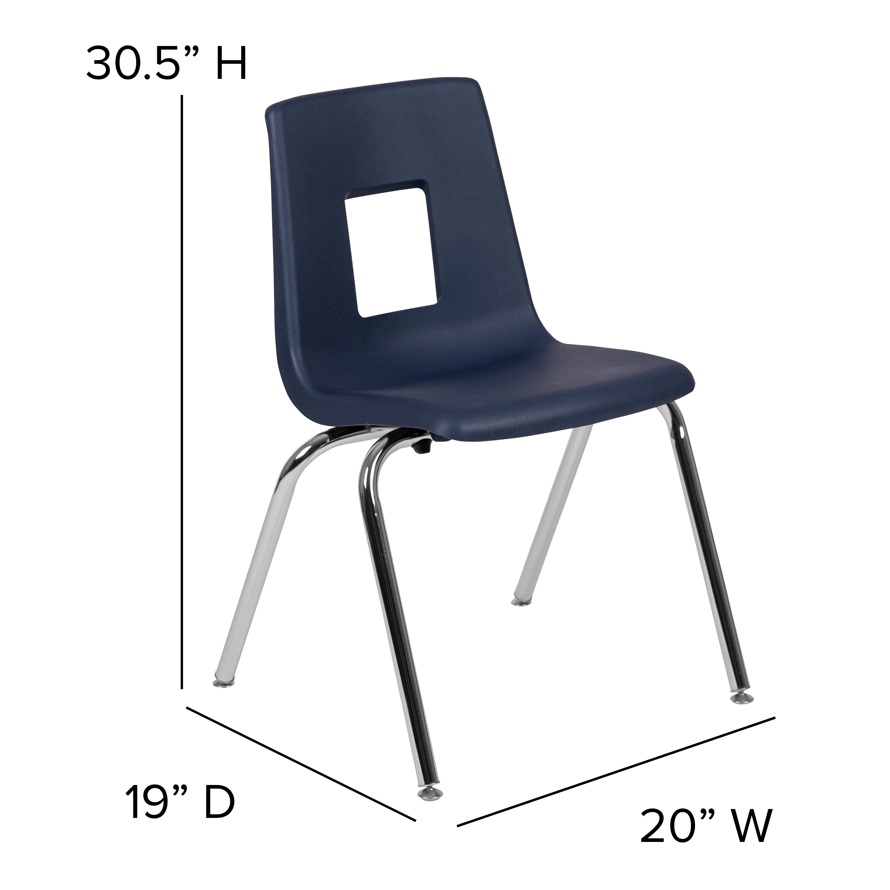 Mickey Advantage Navy Student Stack School Chair - 18-inch
