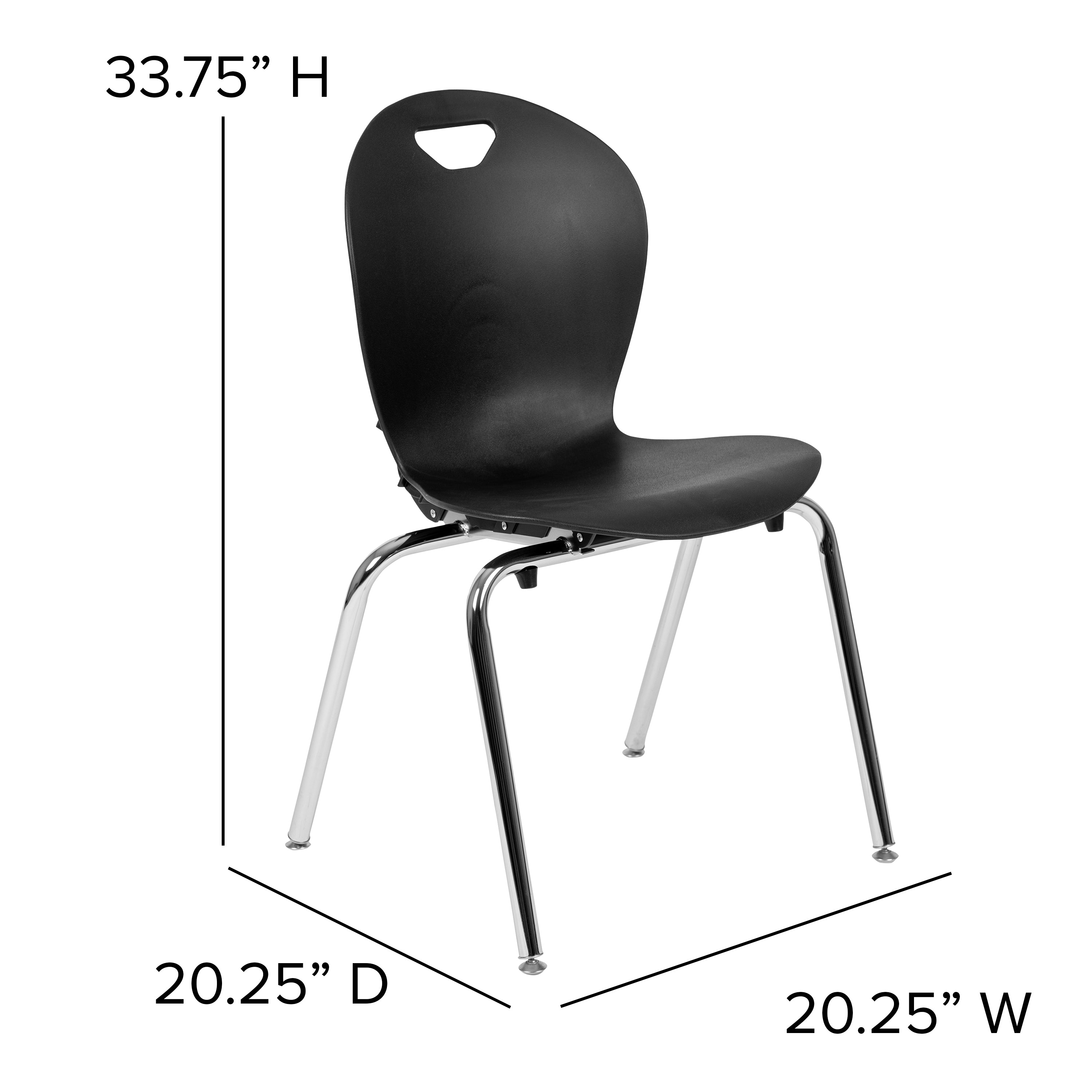 Mickey Advantage Titan Black Student Stack School Chair - 18-inch