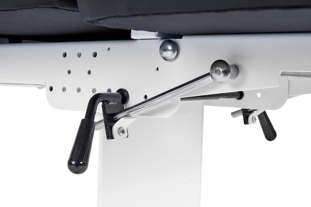 ADI903-24-SERIES: Xro 3-Section Shrouded Base Series Power Hi-Lo Exam Table (Adjustable Back, Leg-Rest & Antimicrobial Upholstery, Black)