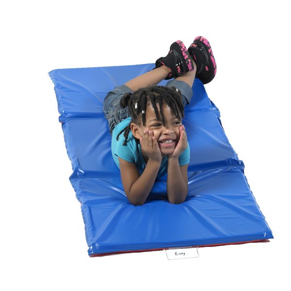 1" Angels 3 Section Folding Rest Nap Mat - Red/Blue