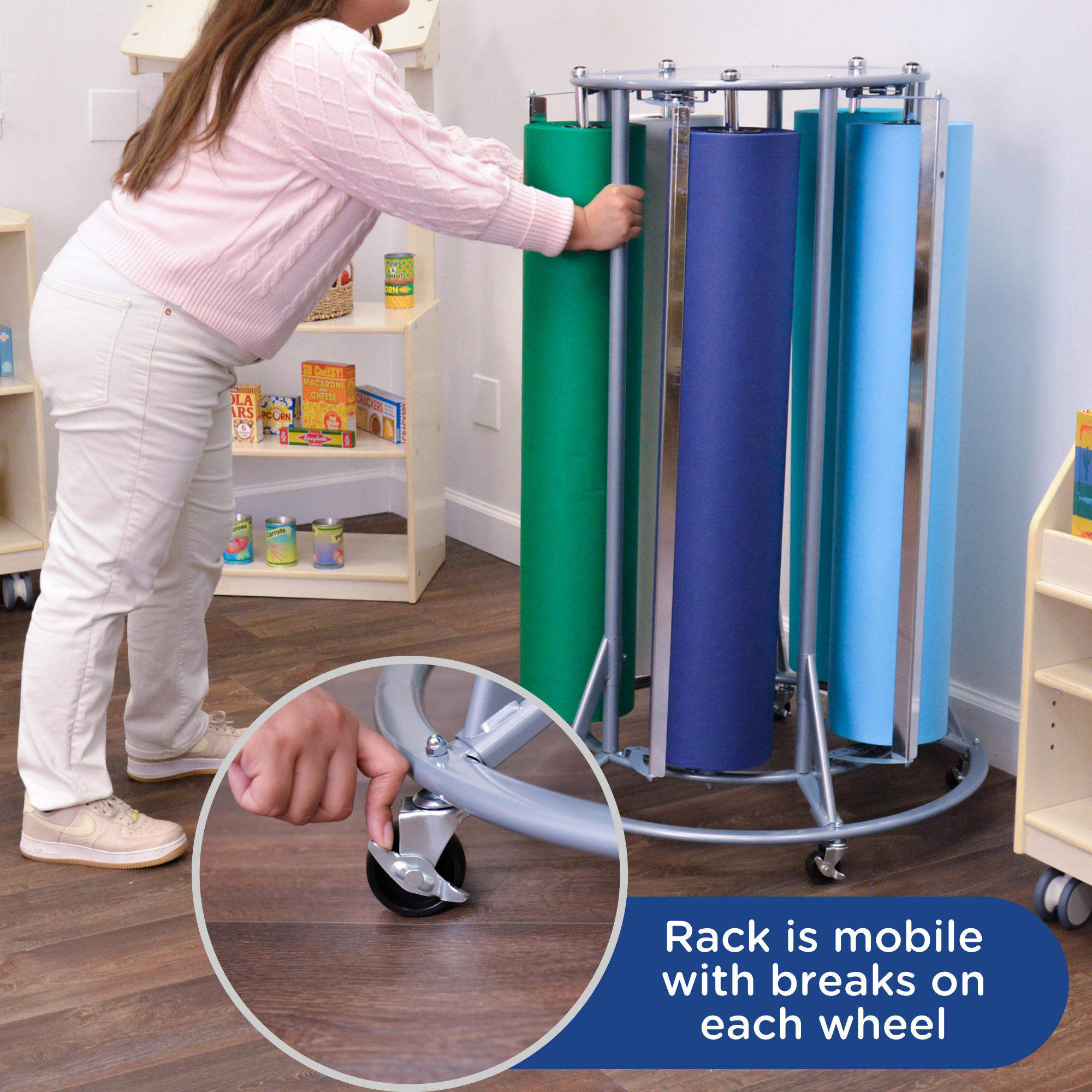 Mobile 5-Roll Paper Rack
