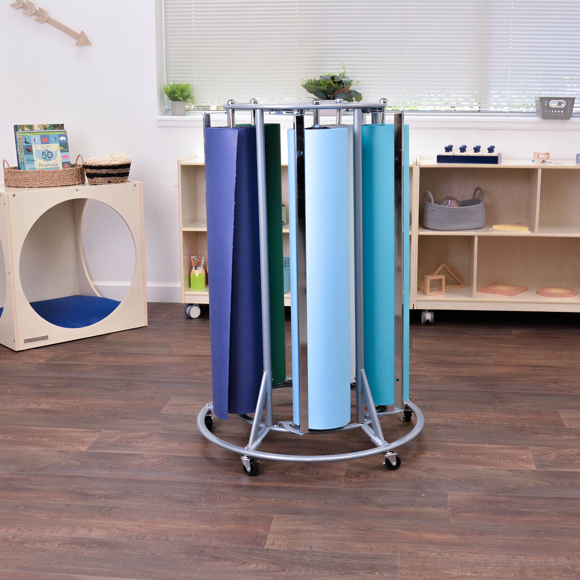 Mobile 5-Roll Paper Rack