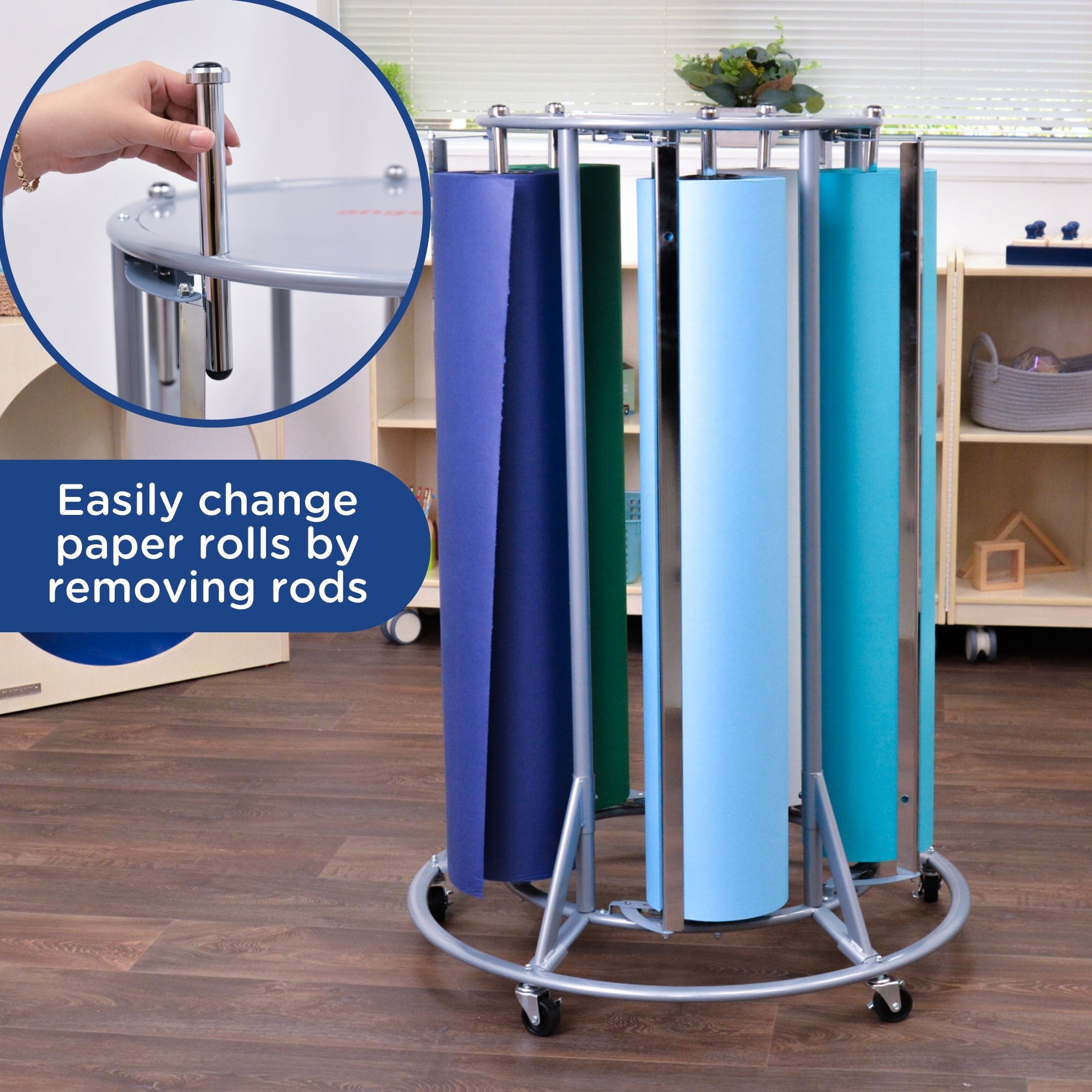 Mobile 5-Roll Paper Rack