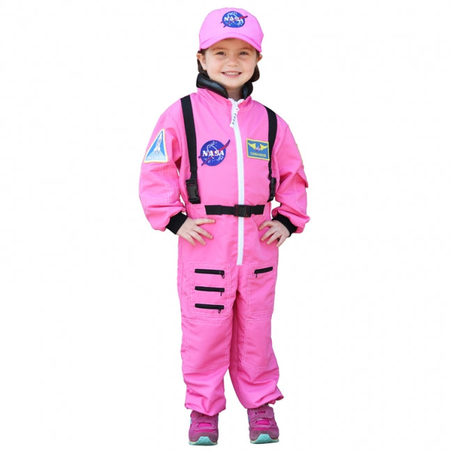 Jr. Astronaut Suit, Pink, Size 6/8, with Embroidered Cap