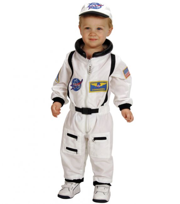 Jr. Astronaut Suit, White, 18 Months, with Embroidered Cap