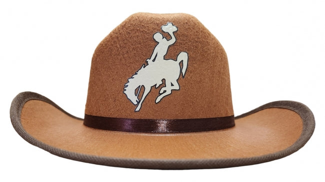 Jr. Cowboy Hat, Brown, With Tan Rodeo Cowboy Logo And Bandanna