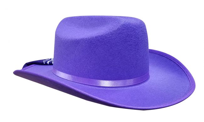 Jr. Cowboy Hat, Purple, With Bandanna.