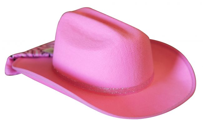 Jr. Cowboy Hat, Pink, Sparkle Ribbon With Bandanna