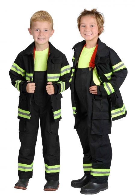 Jr. Fire Fighter Suit, Black, Size 2/3