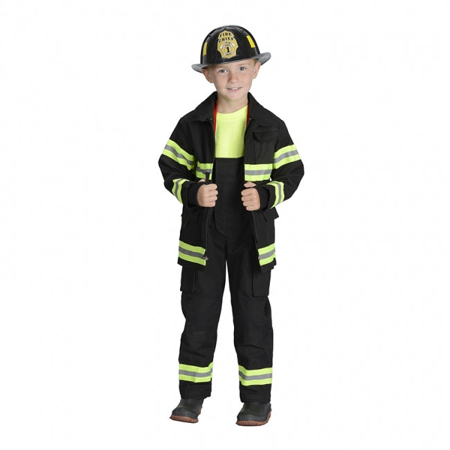Jr. Fire Fighter Suit, Black, Size 6/8