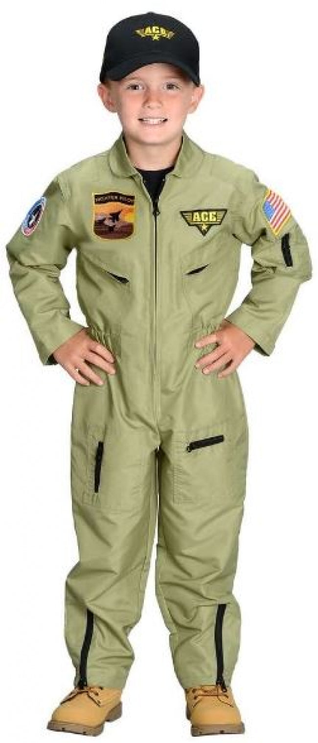 Jr. Fighter Pilot Suit, With Embroidered Cap, Size 2/3