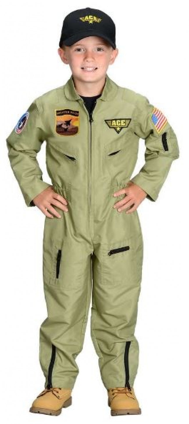 Jr. Fighter Pilot Suit, With Embroidered Cap, Size 4/6