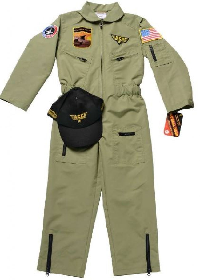 Jr. Fighter Pilot Suit, With Embroidered Cap, Size 6/8