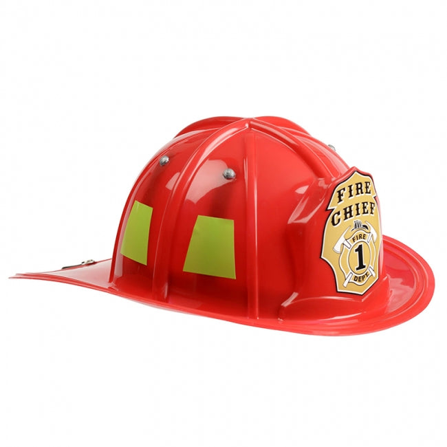 Jr. Firefighter Helmet, Red, Adjustable Youth Size