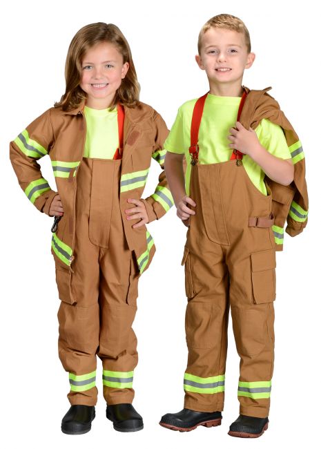 Jr. Fire Fighter Suit, Tan, Size 8/10