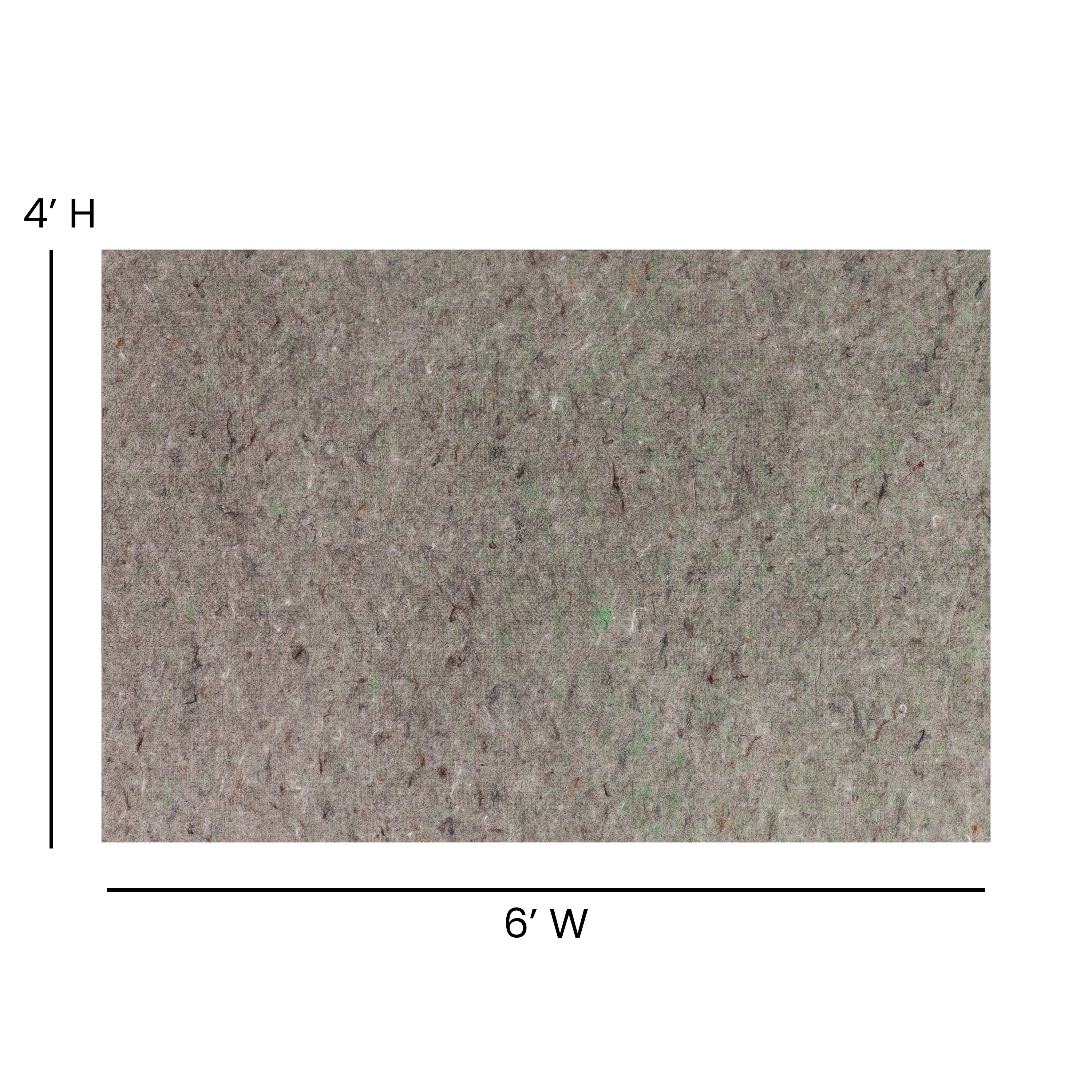 Minnie Slide-Stop® Multi-Surface Reversible Non-Slip Cushion Rug Pad, 1/4" Thick, Floor Protection, for 4'x6' Area Rug, Gray