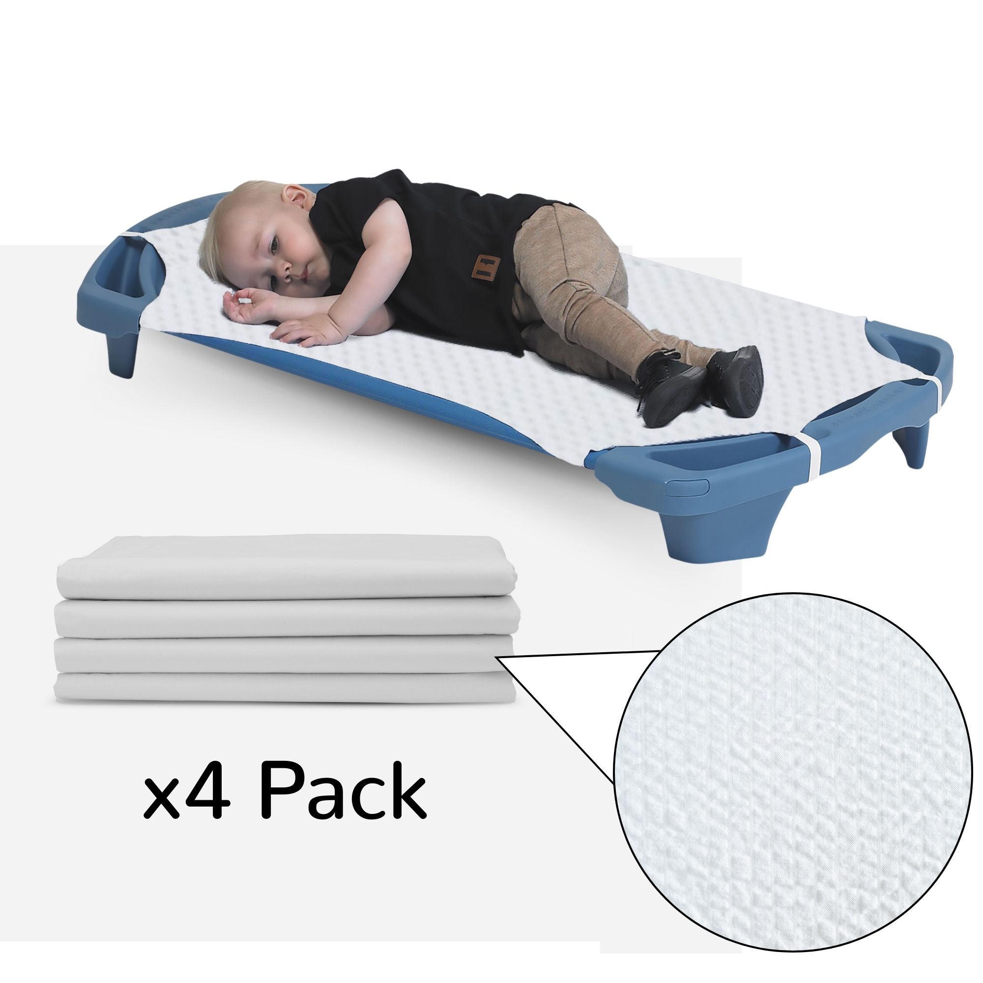 Angels Rest White Cot Sheet - Toddler - Set of 4