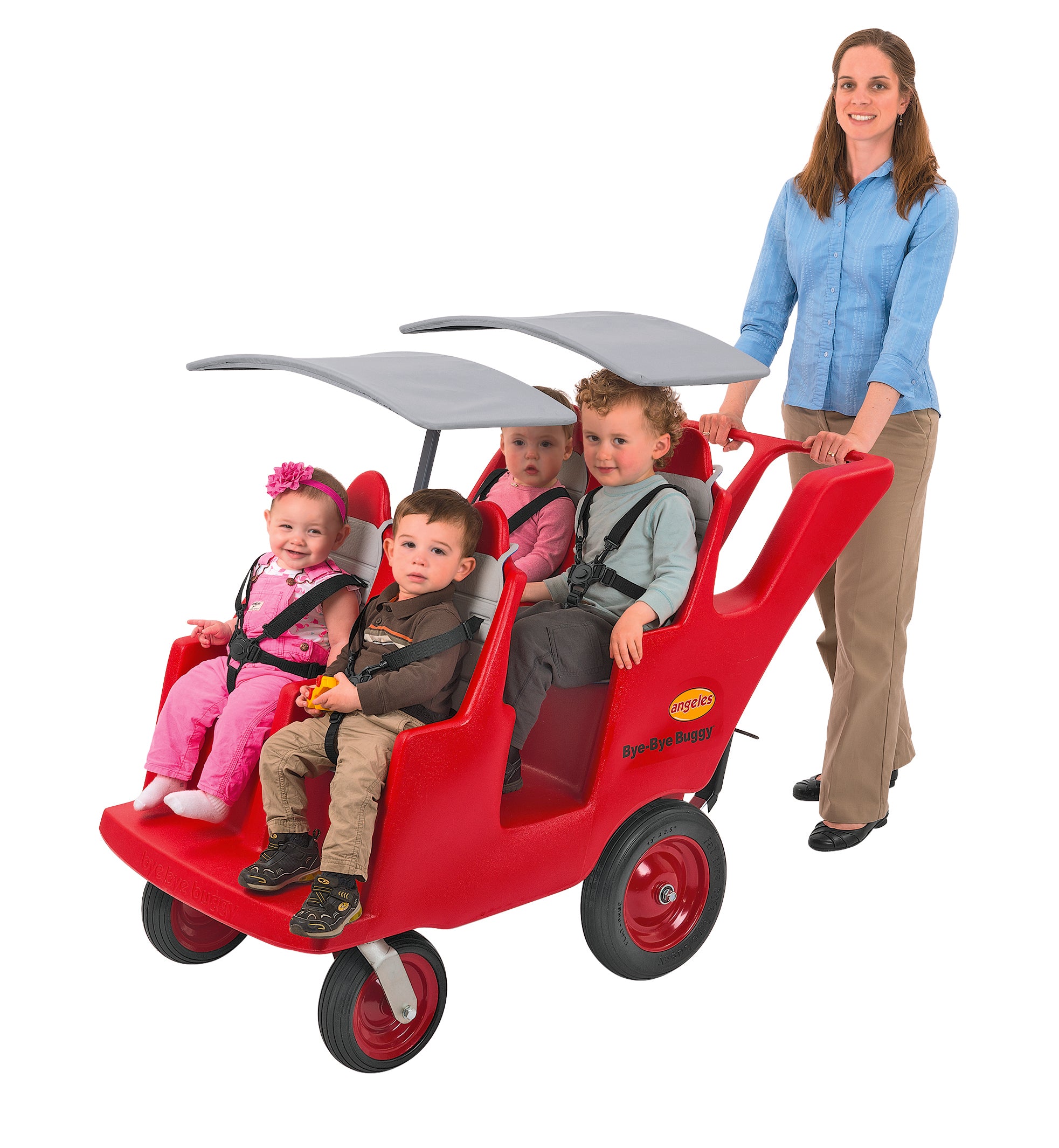 4 Passenger BYE BYE BUGGY Never Flat "Fat Tire" Red/Gray