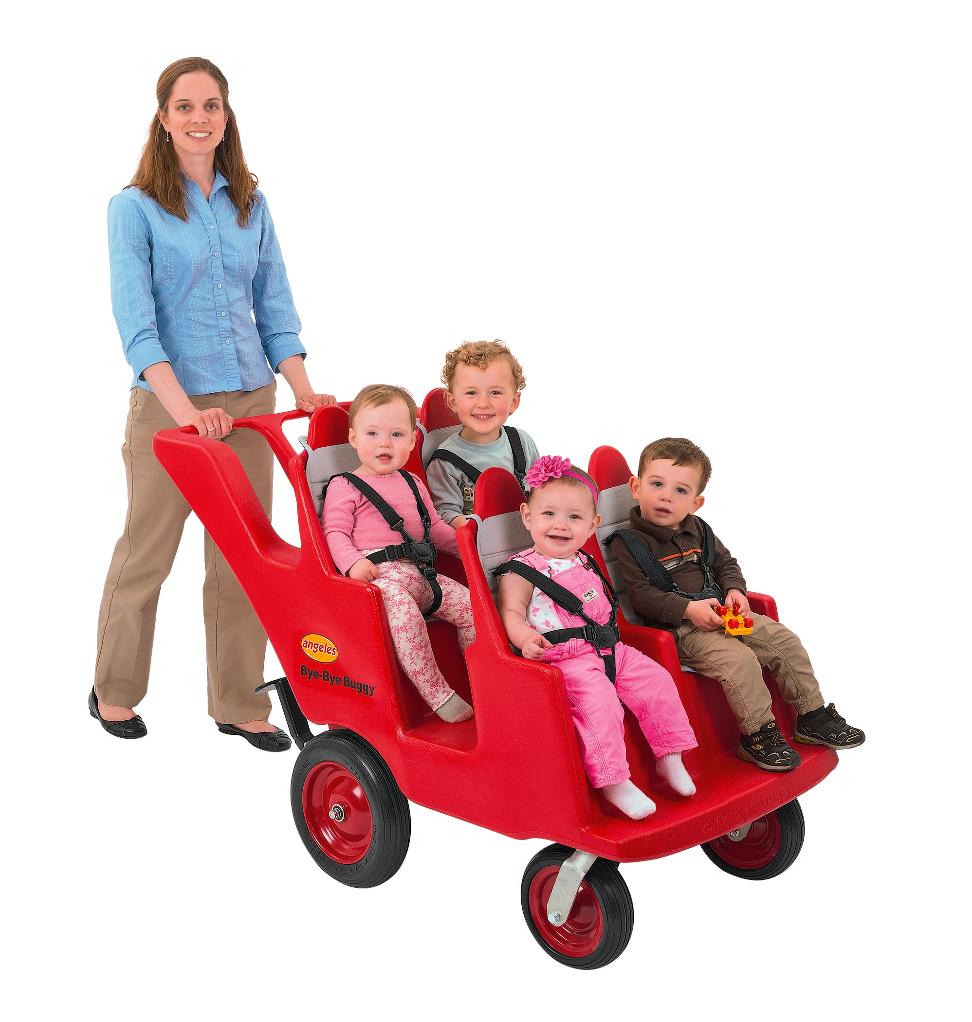 4 Passenger BYE BYE BUGGY Never Flat "Fat Tire" Red/Gray