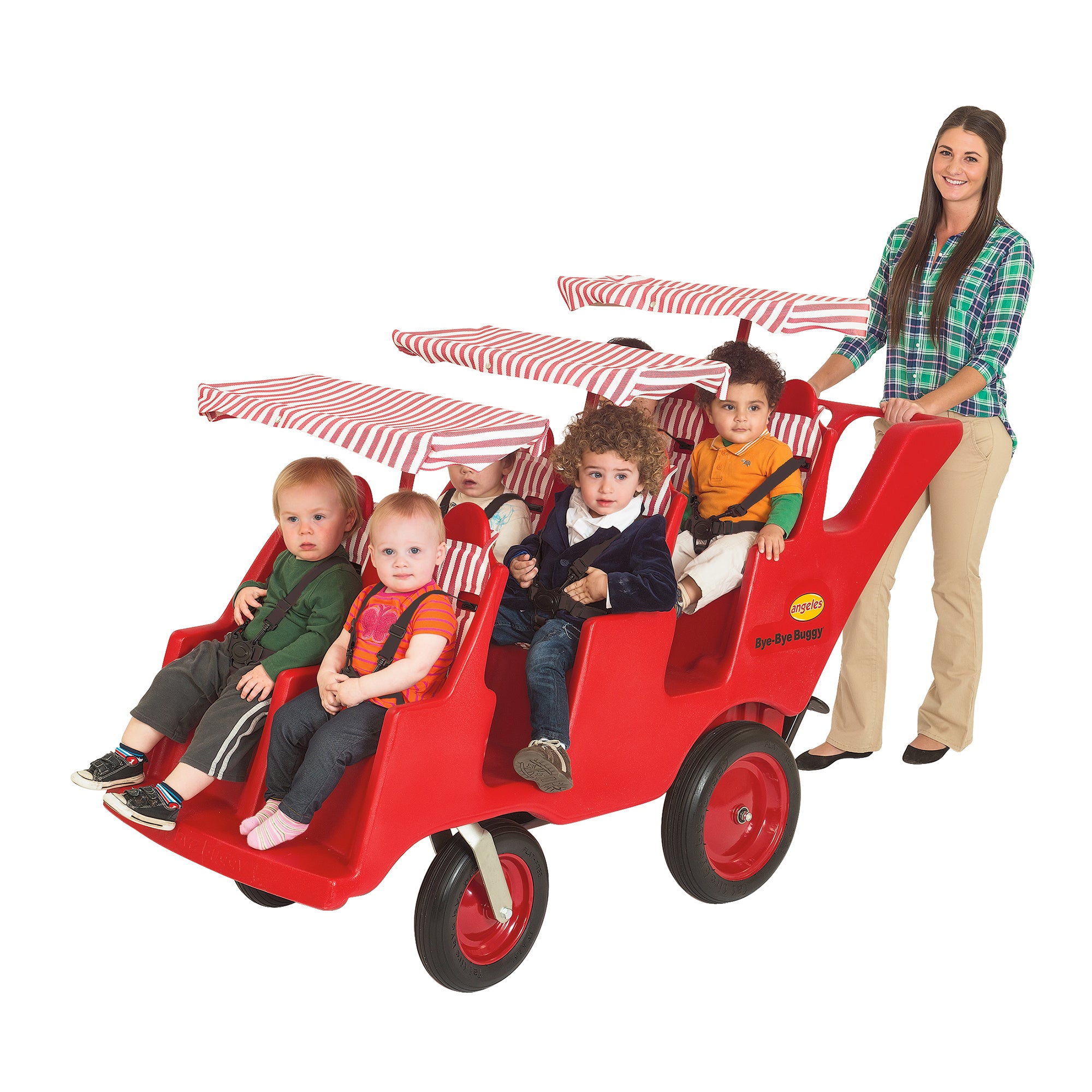 6 Passenger BYE BYE BUGGY Never Flat "Fat Tire" Red/Stripe