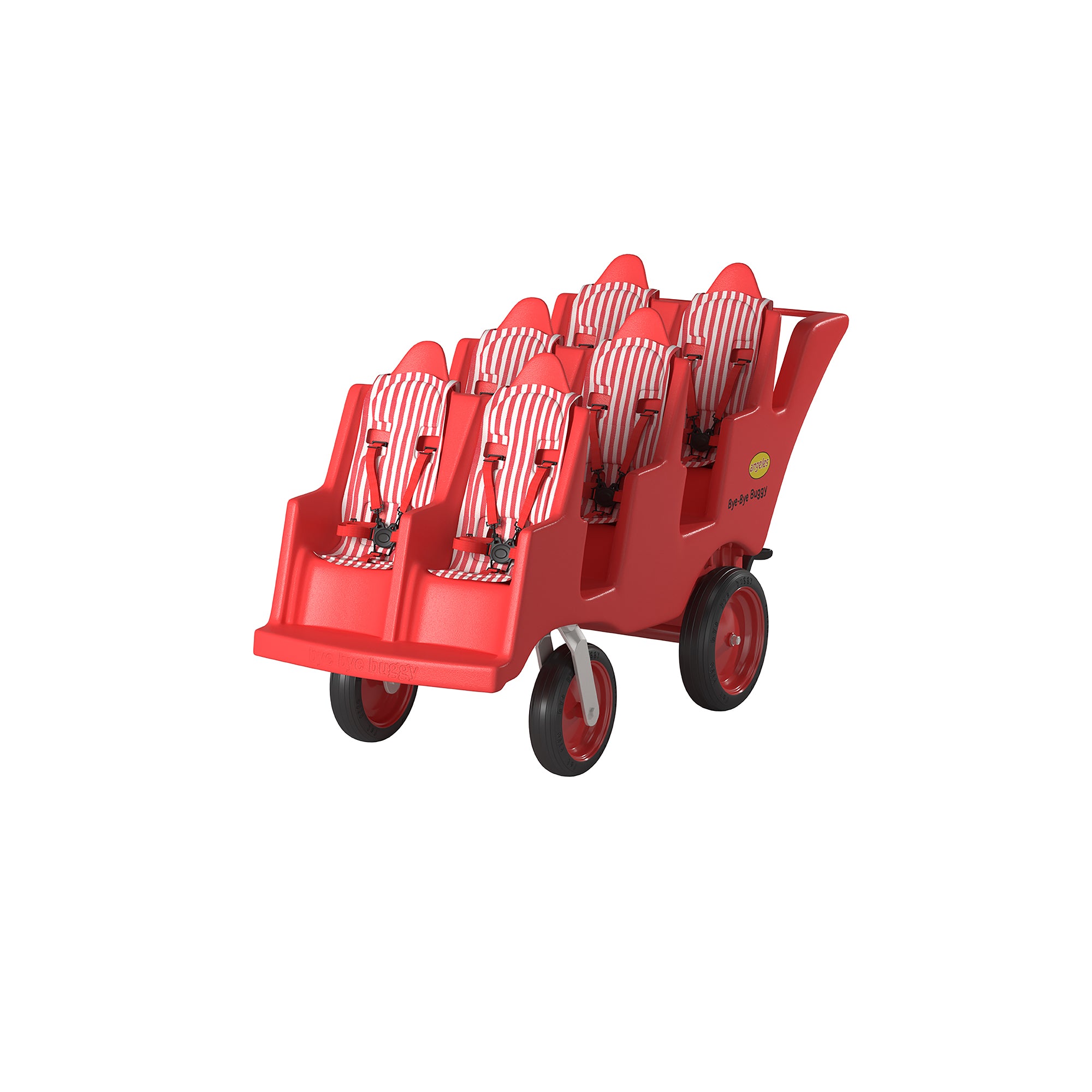 6 Passenger BYE BYE BUGGY Never Flat "Fat Tire" Red/Stripe