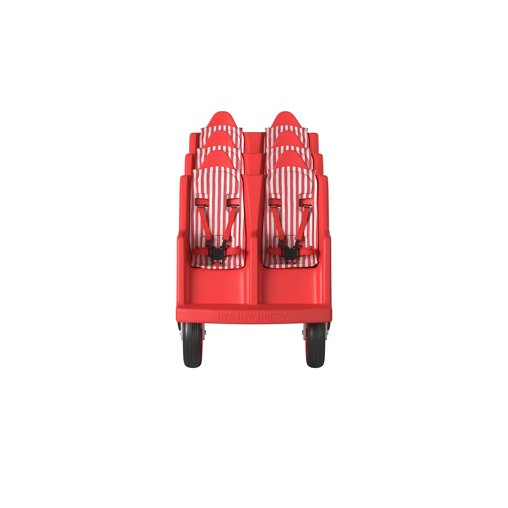 6 Passenger BYE BYE BUGGY Never Flat "Fat Tire" Red/Stripe