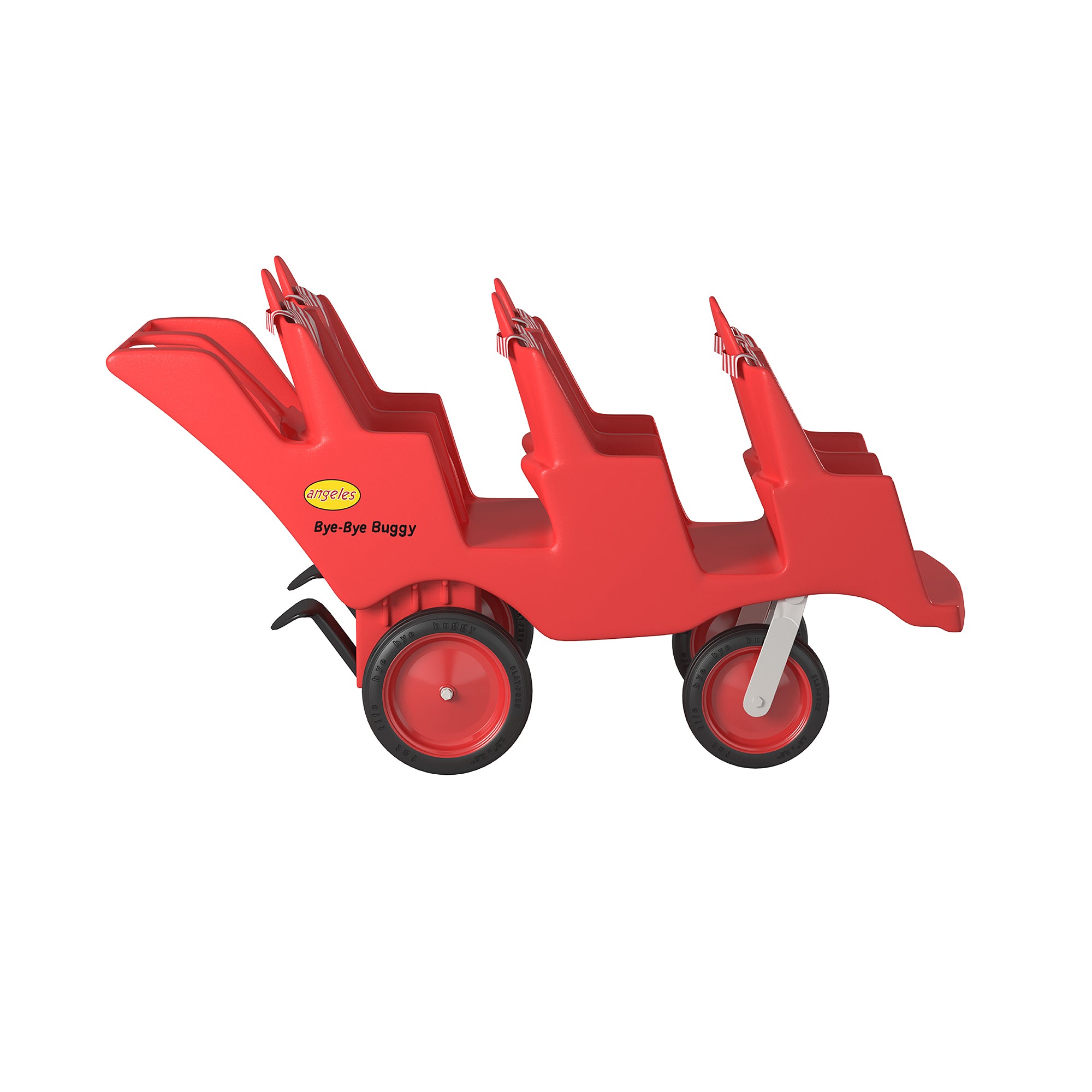 6 Passenger BYE BYE BUGGY Never Flat "Fat Tire" Red/Stripe