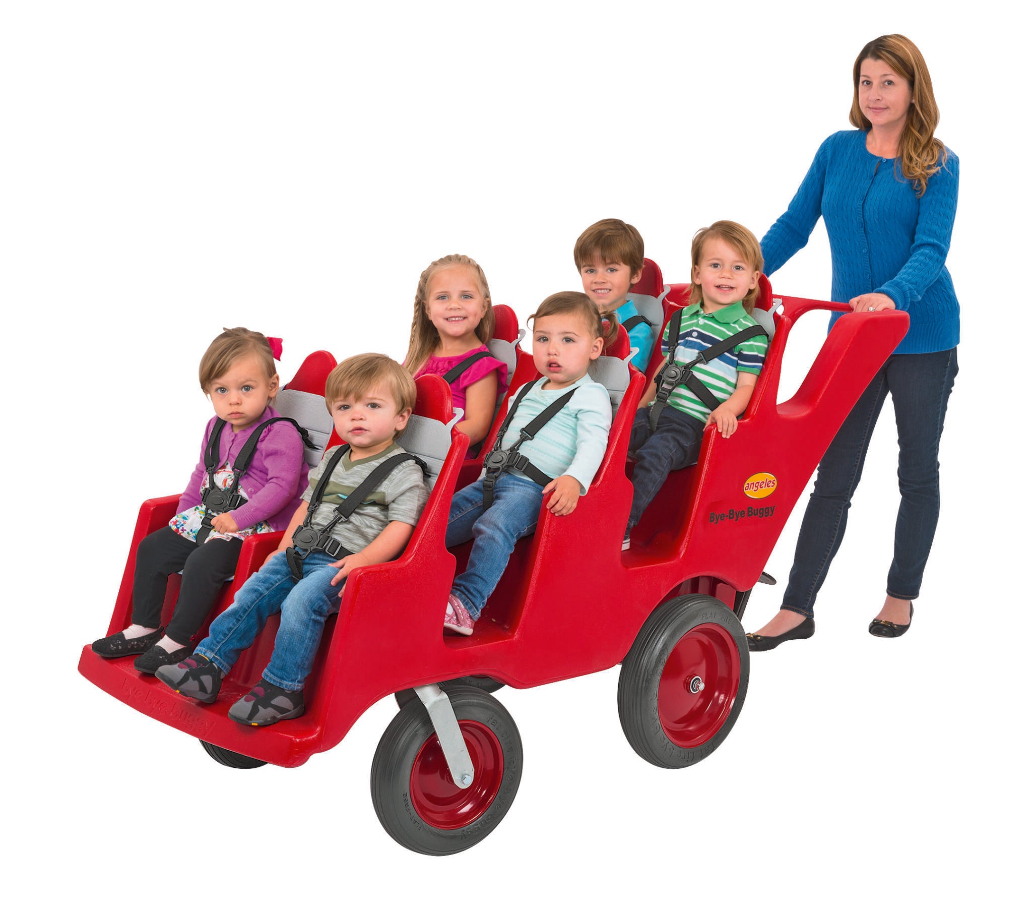 6 Passenger BYE BYE BUGGY Never Flat "Fat Tire" Red/Gray