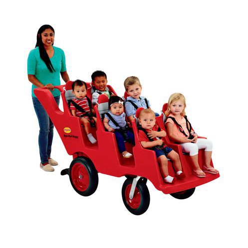 6 Passenger BYE BYE BUGGY Never Flat "Fat Tire" Red/Gray