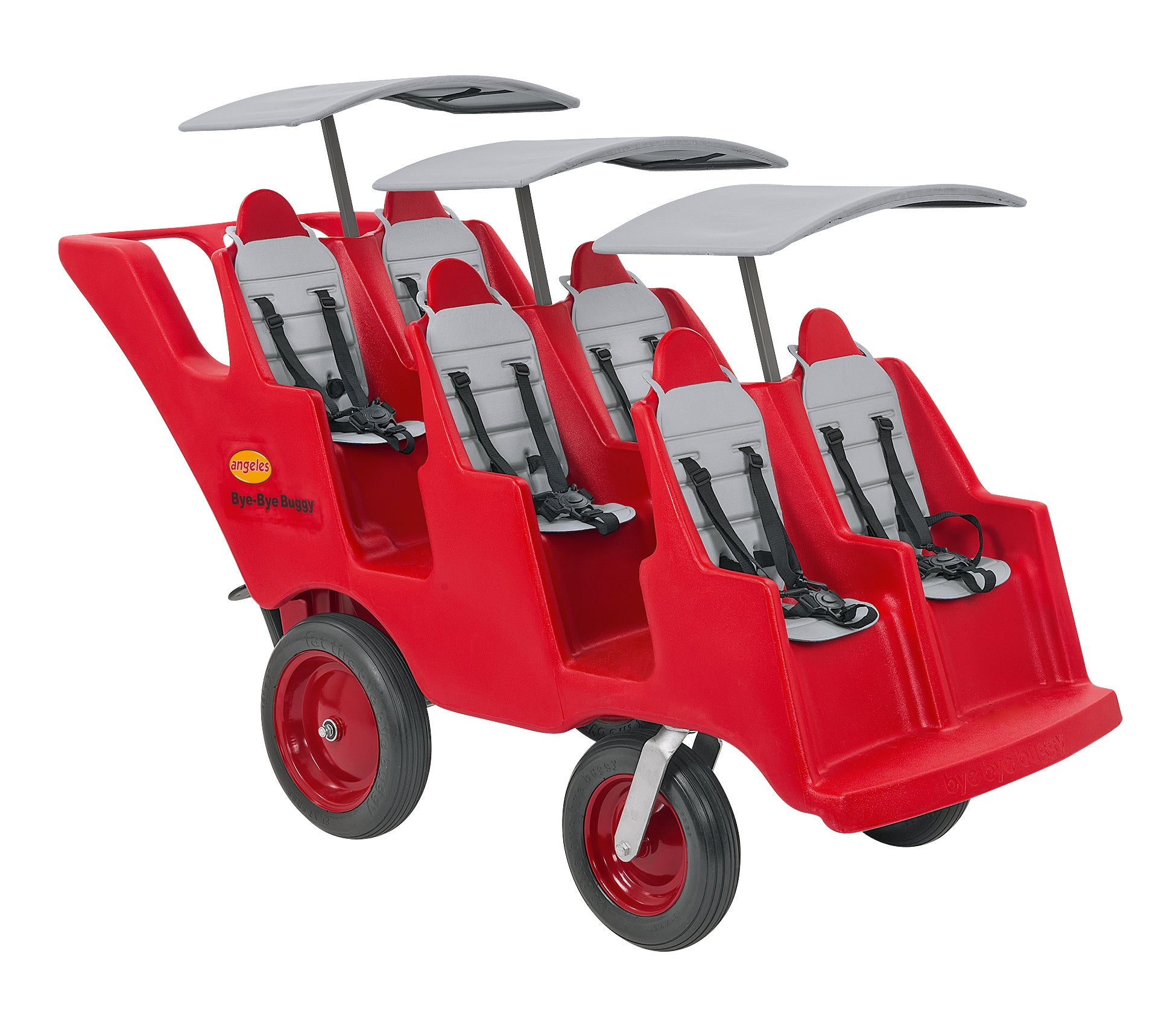 6 Passenger BYE BYE BUGGY Never Flat "Fat Tire" Red/Gray