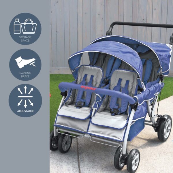 SureStop Folding Commercial BYE-BYE Stroller 4 Passenger