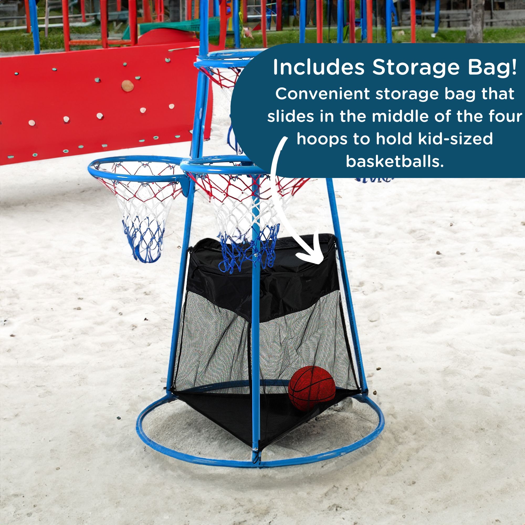 4-Ring Basketball Stand with Storage Bag