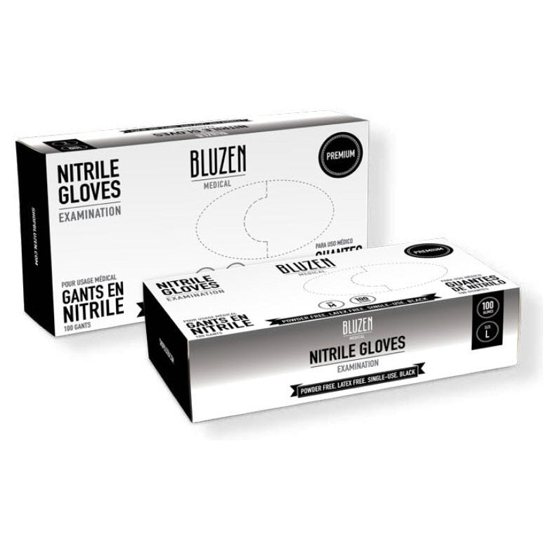 Nitrile Disposable Exam Gloves, X-Strength, Black, XL, 100/bx