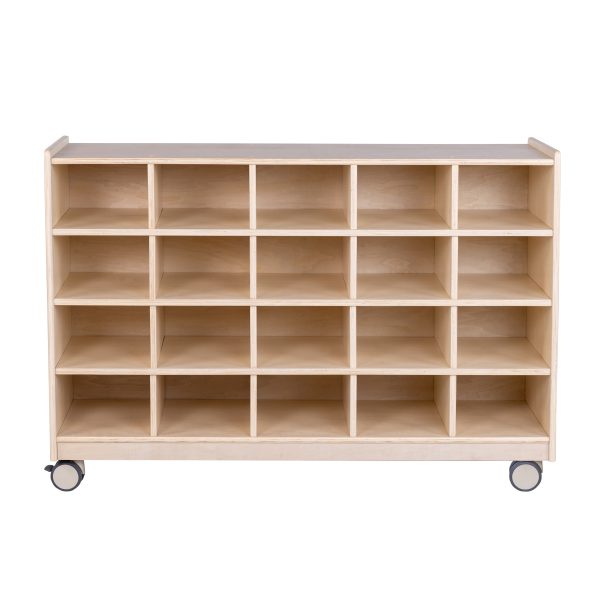 Mobile 20-Section Cubby Storage - RTA