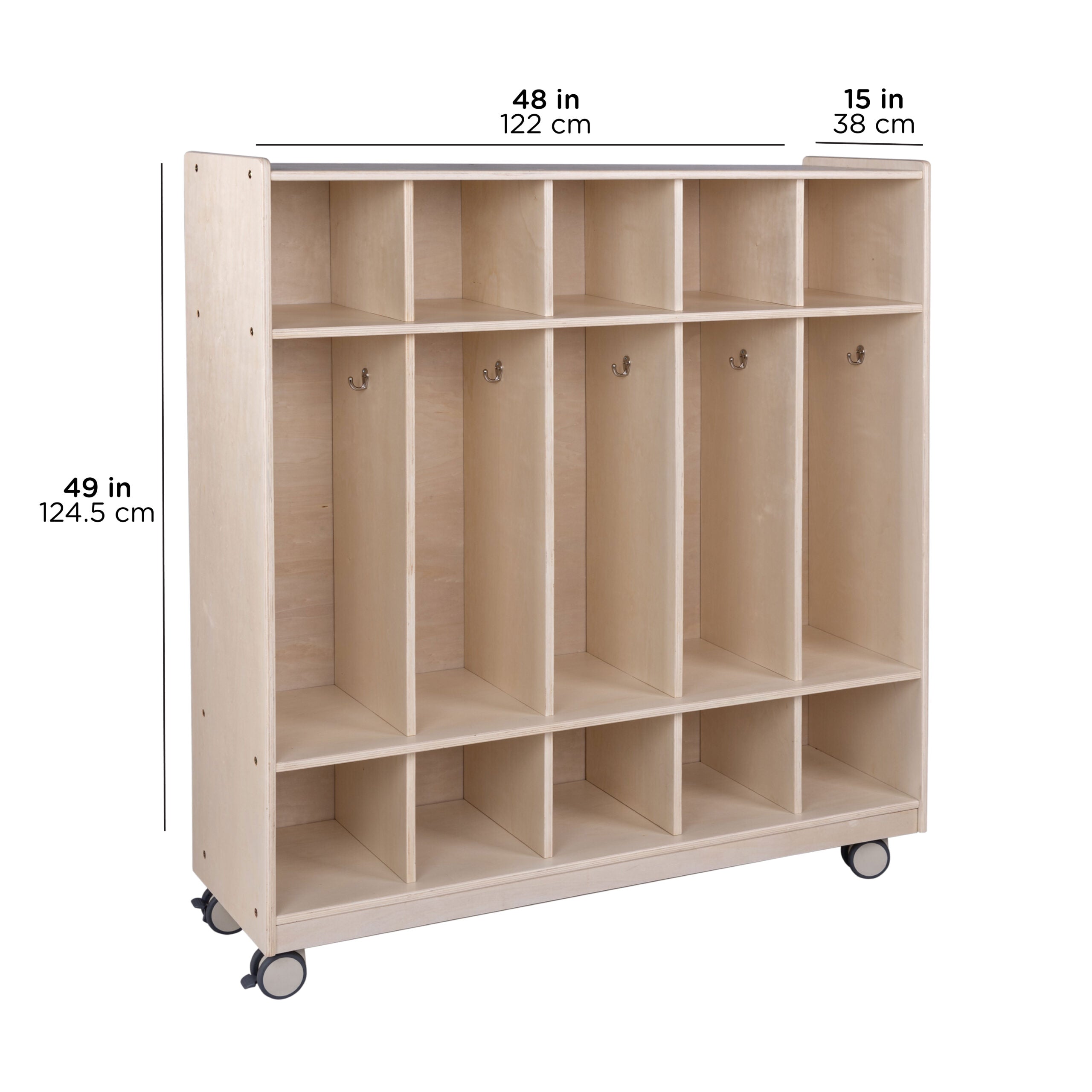 Mobile 5-Section Locker with Shoe Storage - Assembled